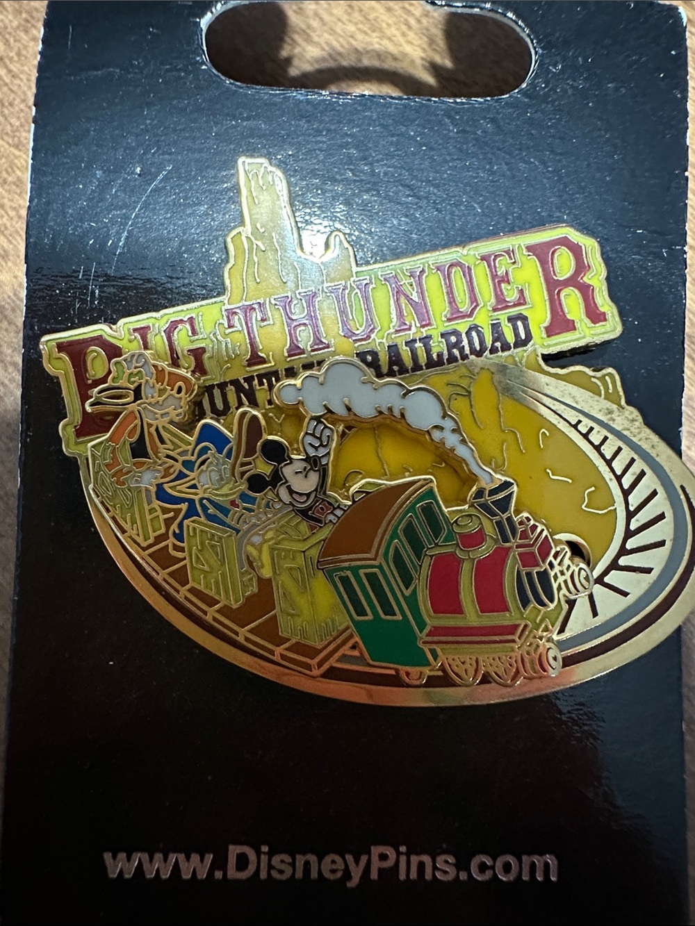 Disney Big Thunder Mountain Railroad Enamel Pin - Yellow, Red, Green, Blue